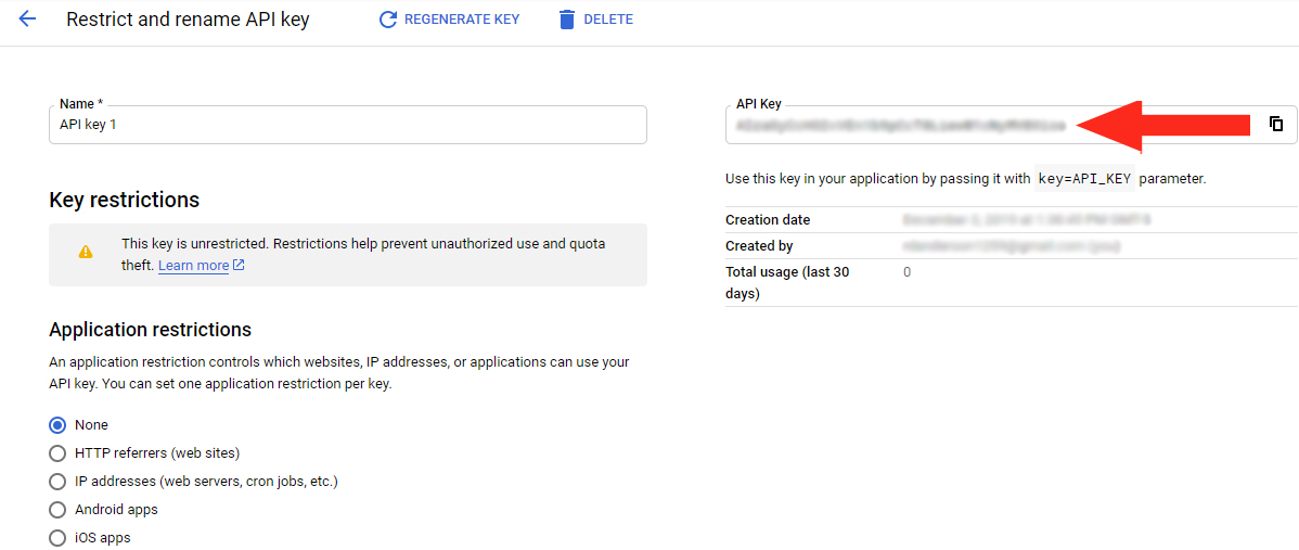 How to add google api credentials intuitive shipping help center